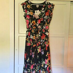 Anne Klien Floral Print Midi Dress